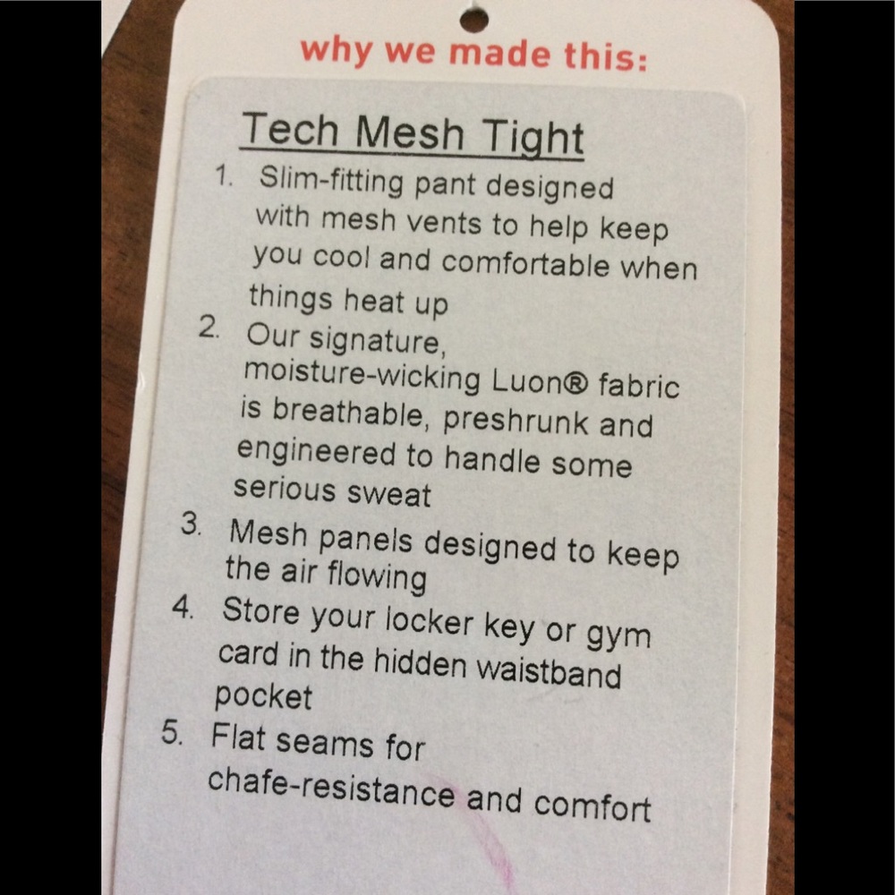 Lululemon mesh tight NWOT Rare - Picture 7 of 7